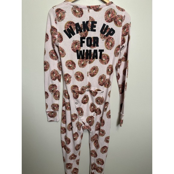 💕Victoria's Secret PINK Donut Onesie One-Piece Thermal PJ Pajamas S💕 - Picture 2 of 7